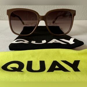 Quay Australia Brown “Wide Awake” Sunglasses with Gradient Lenses